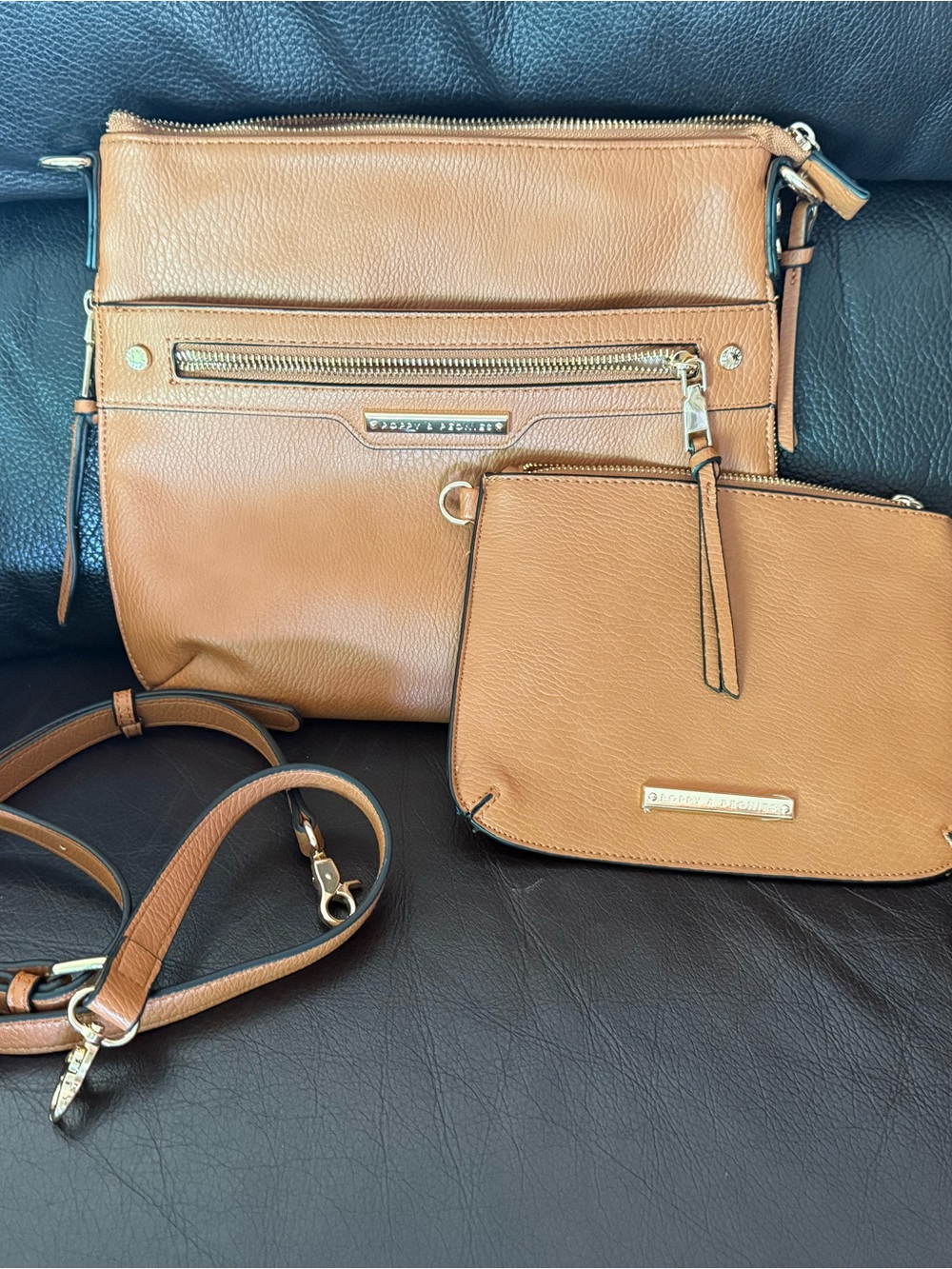 Poppy & Peonies The Everyday Crossbody cognac